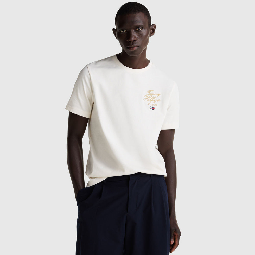 Tommy Hilfiger Script Hilfiger T-Shirt - Off White |ThirdBaseUrban