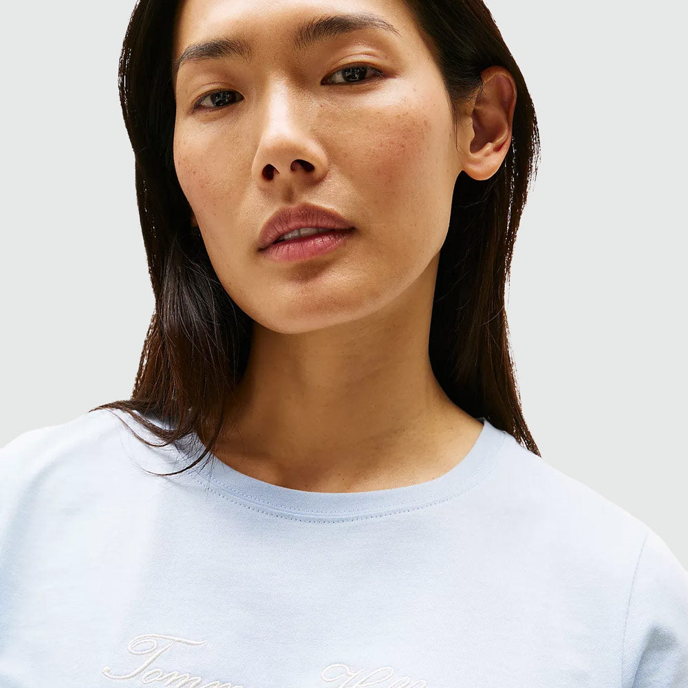 Script  T-Shirt - Light Blue