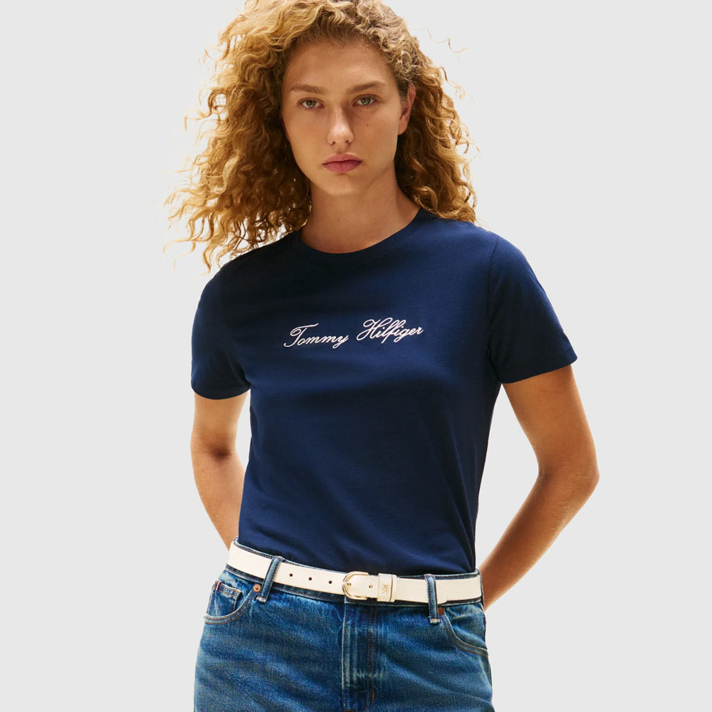 Tommy Hilfiger Script T-Shirt - Navy |ThirdBaseUrban