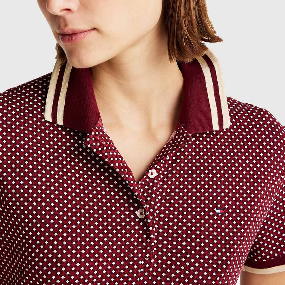 Slim Print Golfer Dress - Rouge