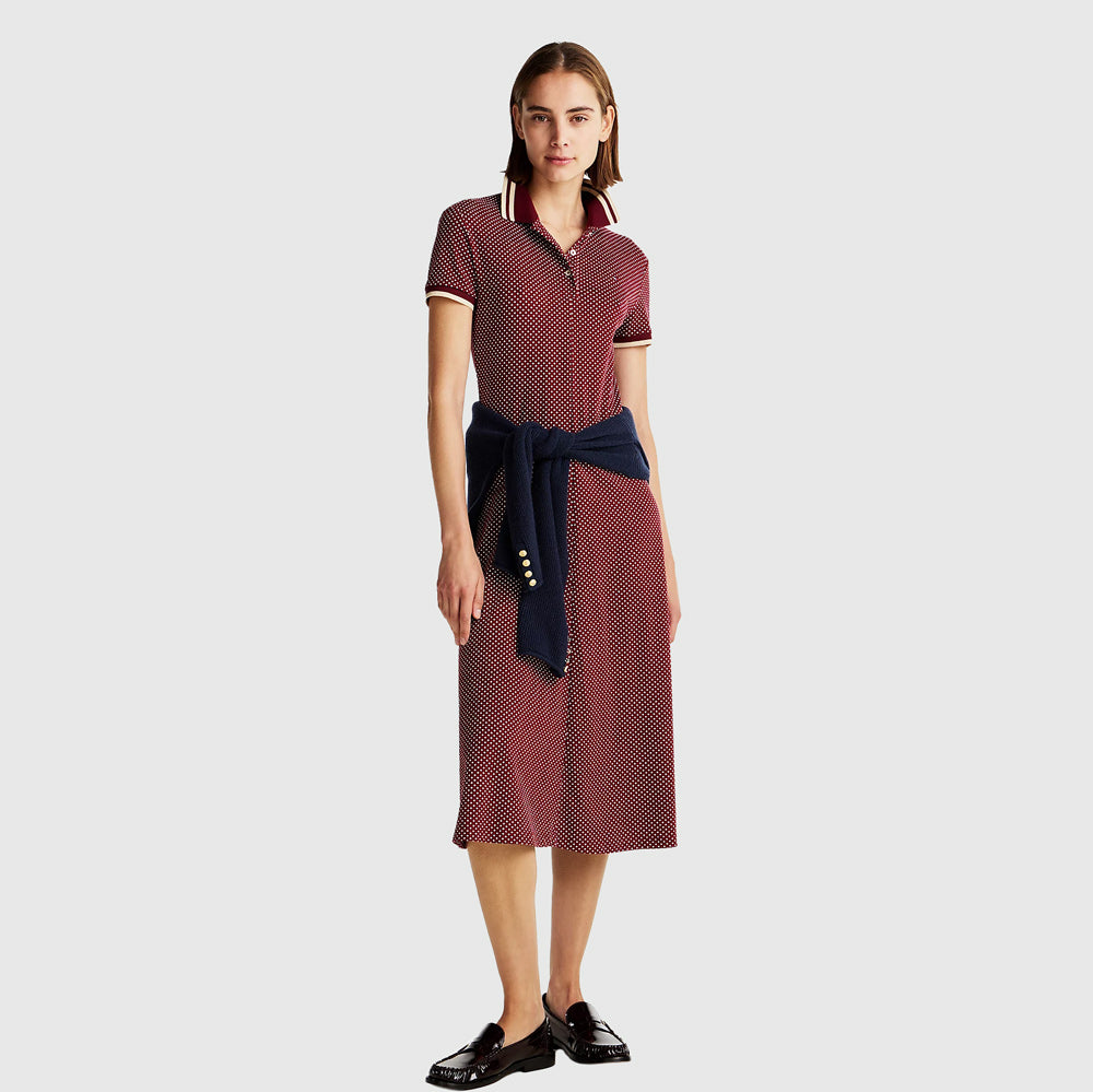 Tommy Hilfiger Slim Print Golfer Dress - Rouge |ThirdBaseUrban