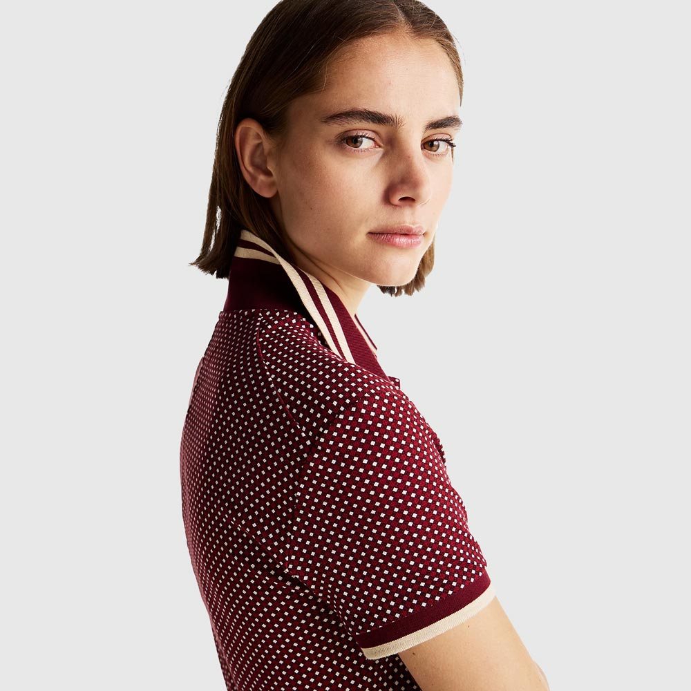 Slim Print Golfer Dress - Rouge
