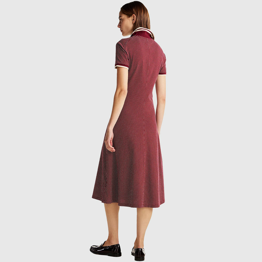 Slim Print Golfer Dress - Rouge