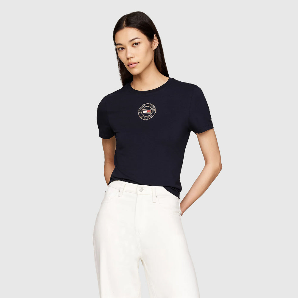 Tommy Hilfiger Slim Nautical Graphic T-Shirt - Navy |ThirdBaseUrban