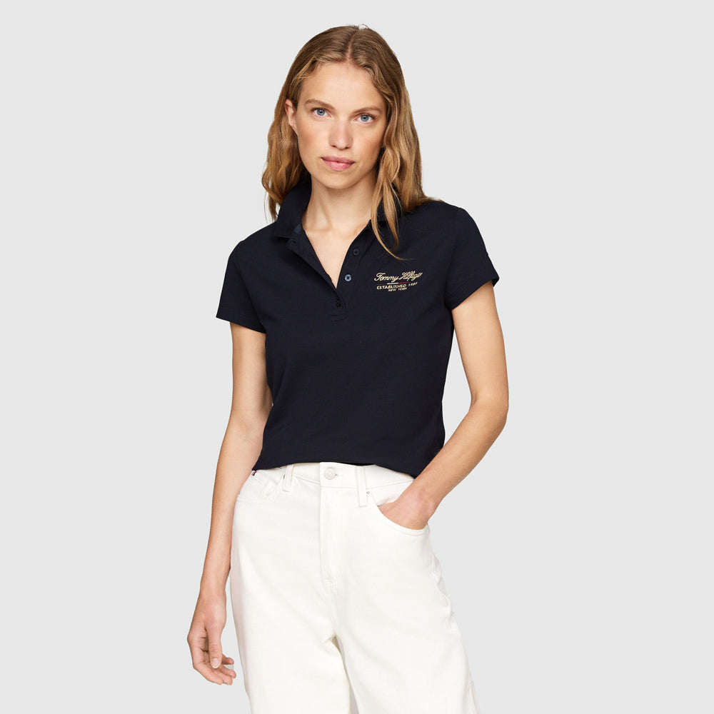 Tommy Hilfiger Script Graphic Golfer - Navy |ThirdBaseUrban