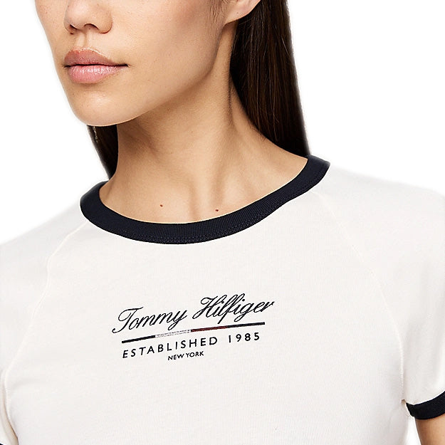 Script Ringer T-Shirt - Off White