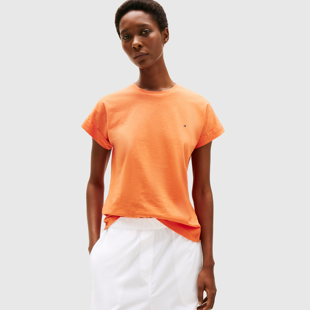 Tommy Hilfiger Textured T-Shirt - Orange |ThirdBaseUrban