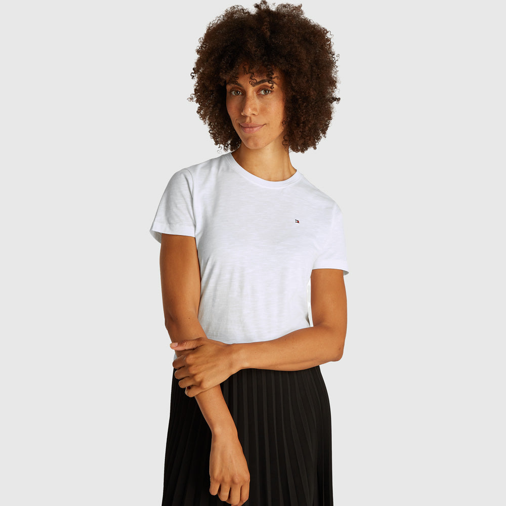 Tommy Hilfiger Slub Regular T-Shirt - White |ThirdBaseUrban