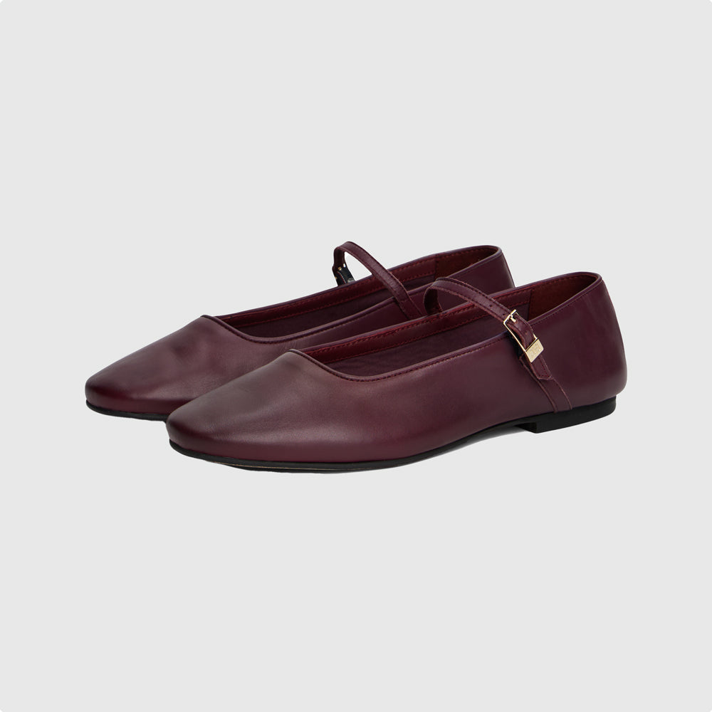 Smooth Leather Maryjane - Burgandy