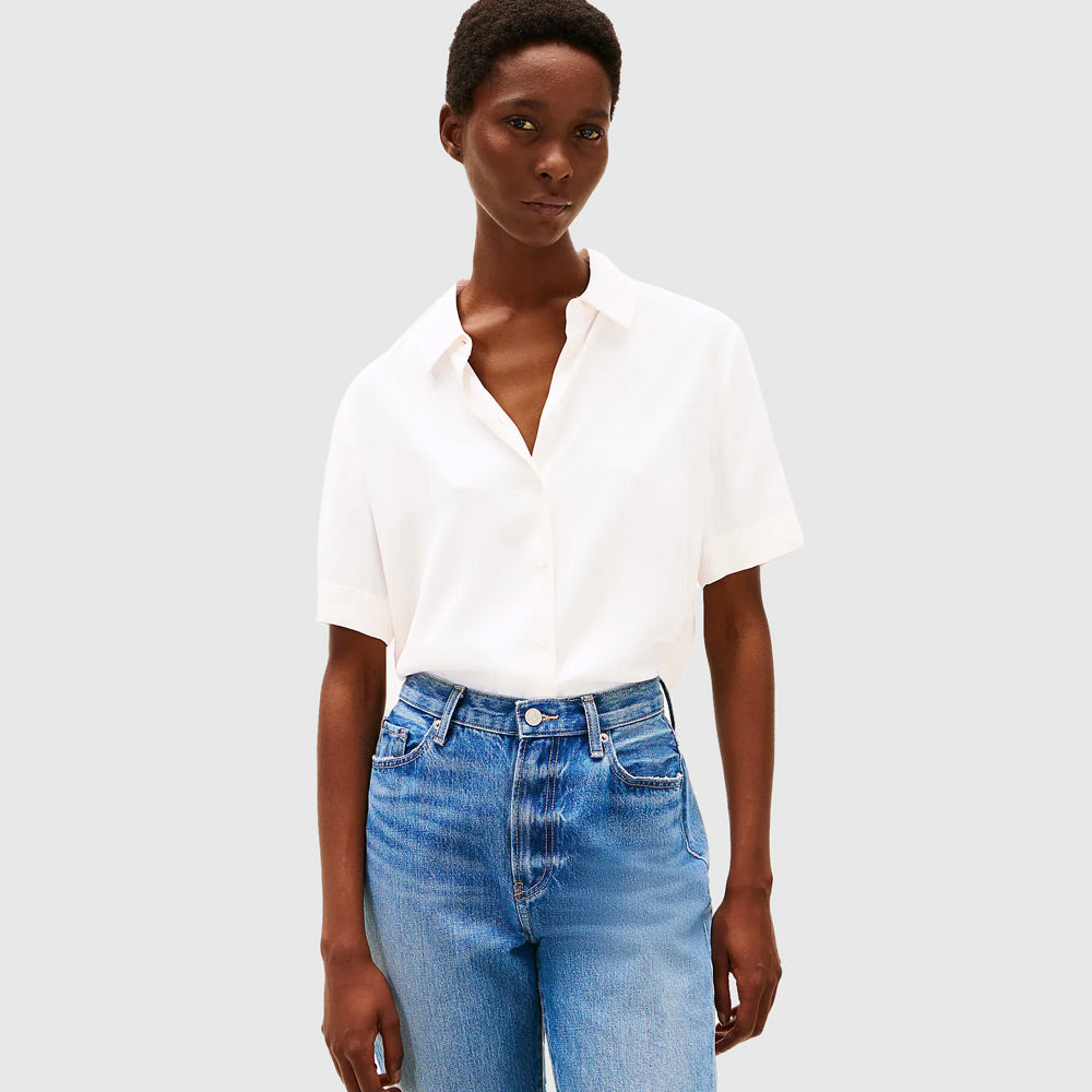 Tommy Hilfiger Soft Viscose Shirt - Ivory |ThirdBaseUrban