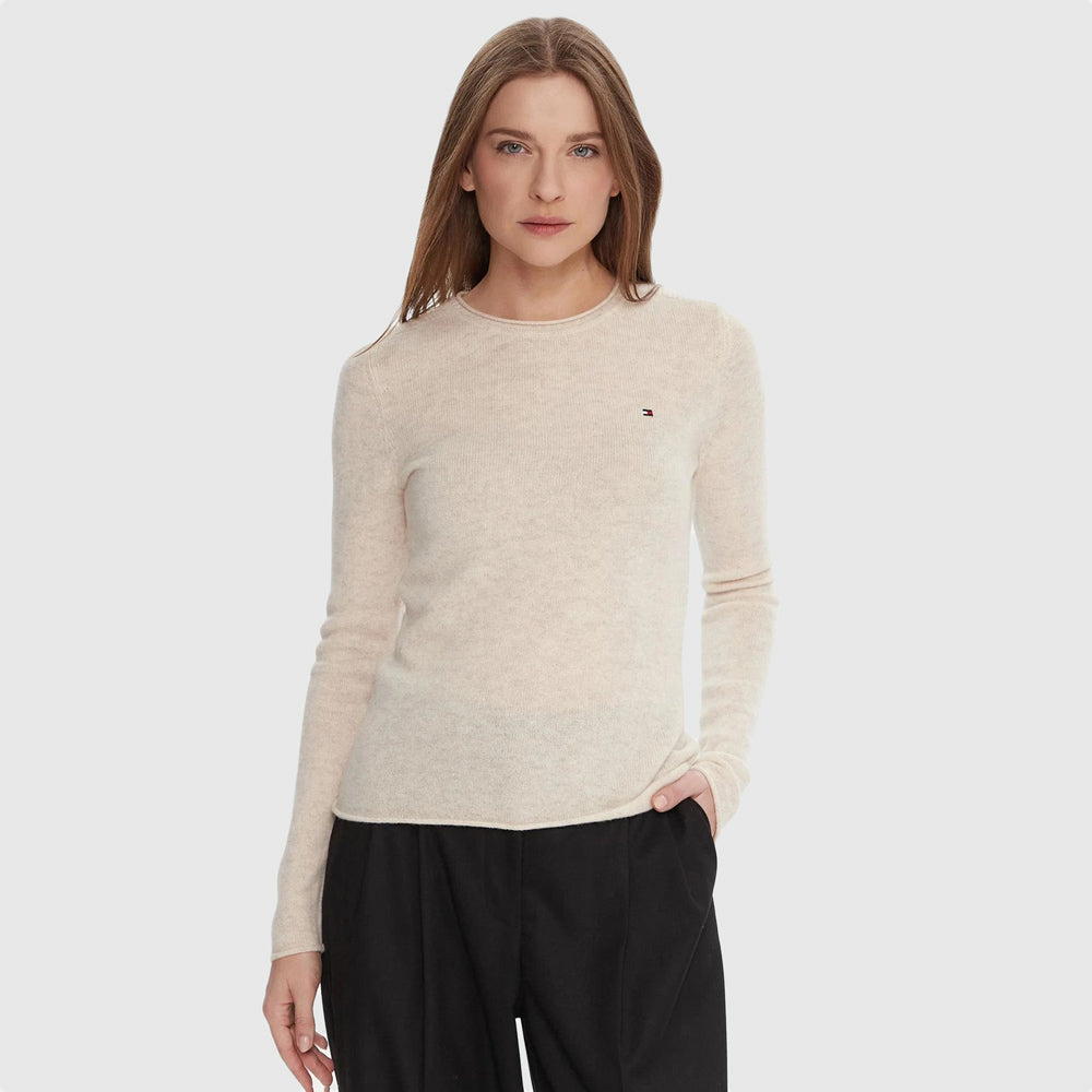 Tommy Hilfiger Soft Wool Sweater - Oatmilk  |ThirdBaseUrban