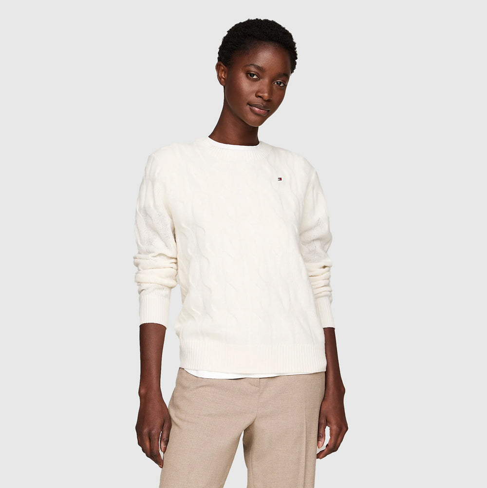 Tommy Hilfiger Cable Wool Sweater - Ivory |ThirdBaseUrban