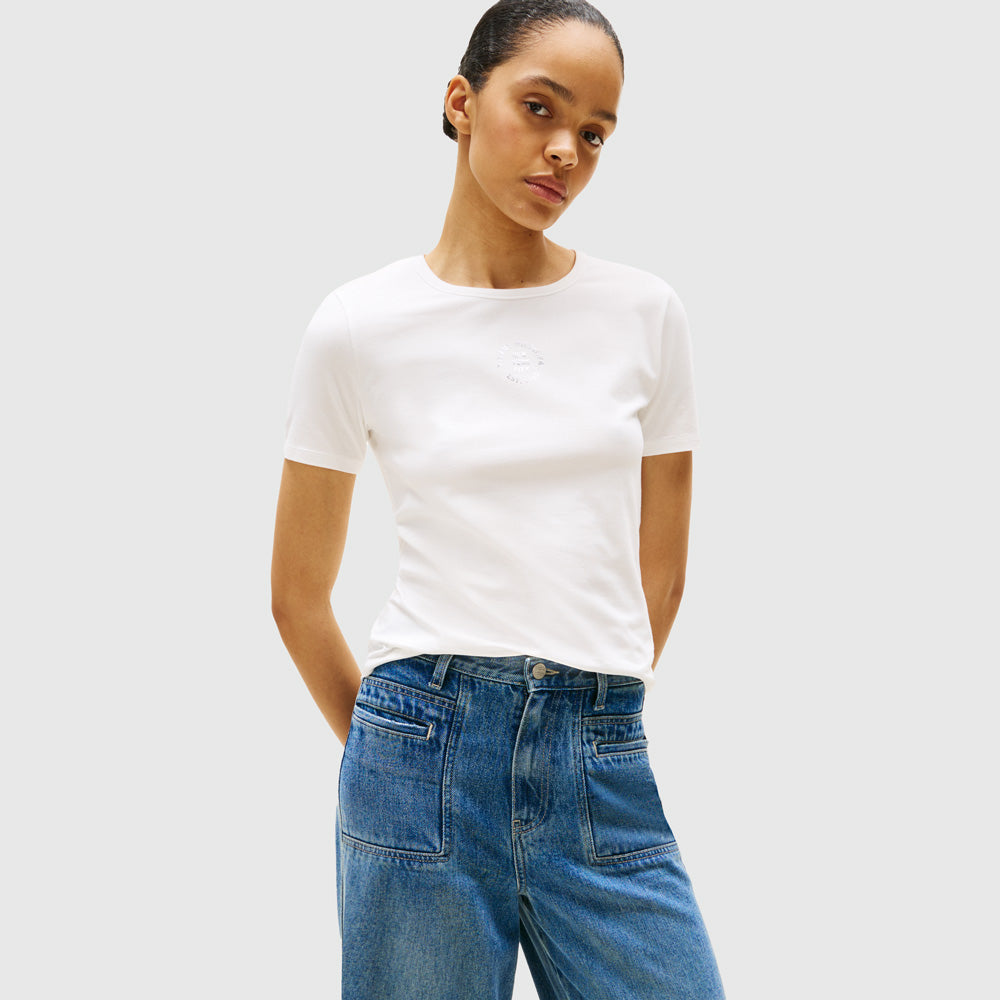 Tommy Hilfiger Stamp T - Shirt - Ecru |ThirdBaseUrban