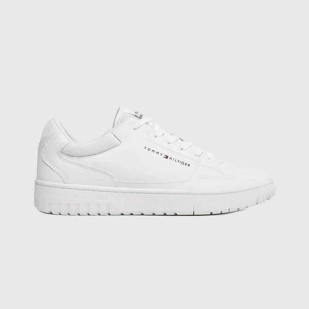 Tommy Hilfiger Basket Core Leather Sneaker - White  |ThirdBaseUrban