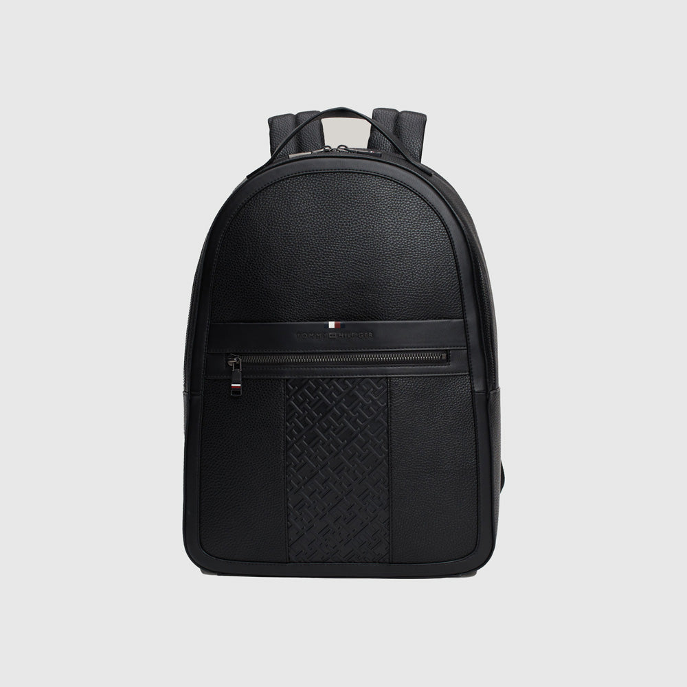 Tommy Hilfiger Central Monogram Backpack - Black |ThirdBaseUrban