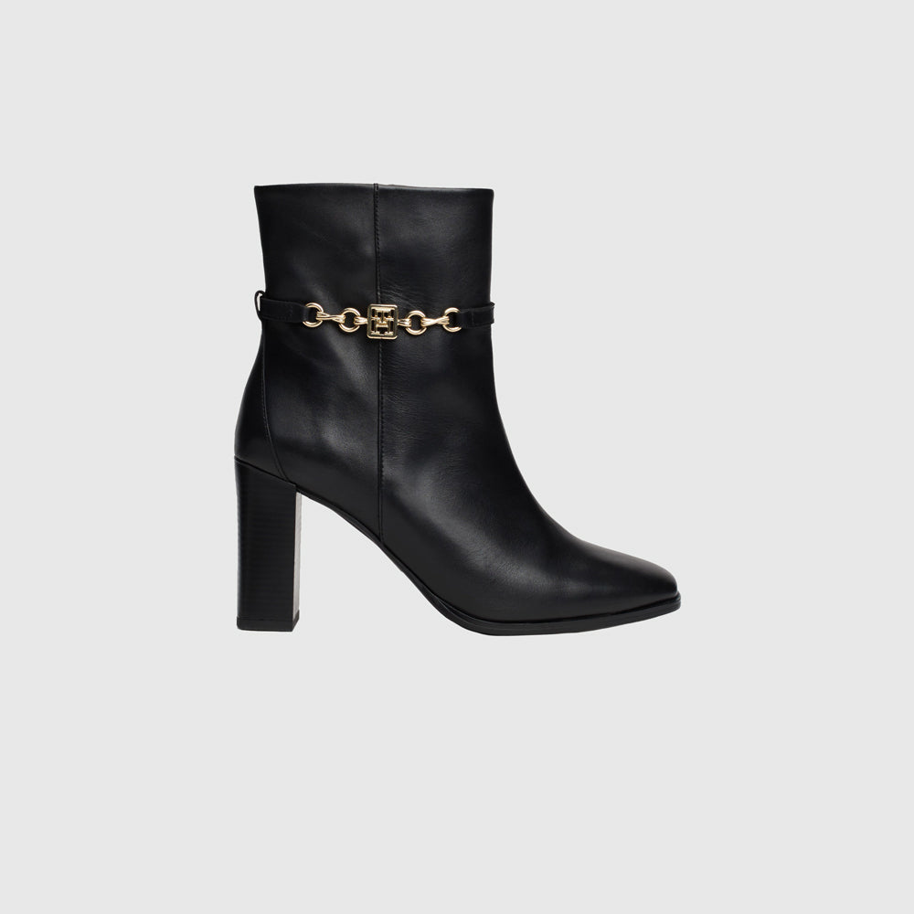 Tommy Hilfiger Chain High Heel Bootie - Black |ThirdBaseUrban