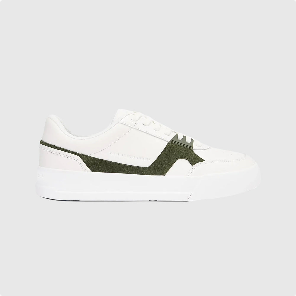 Tommy Hilfiger Court Craft Leather Sneaker - Ecru |ThirdBaseUrban
