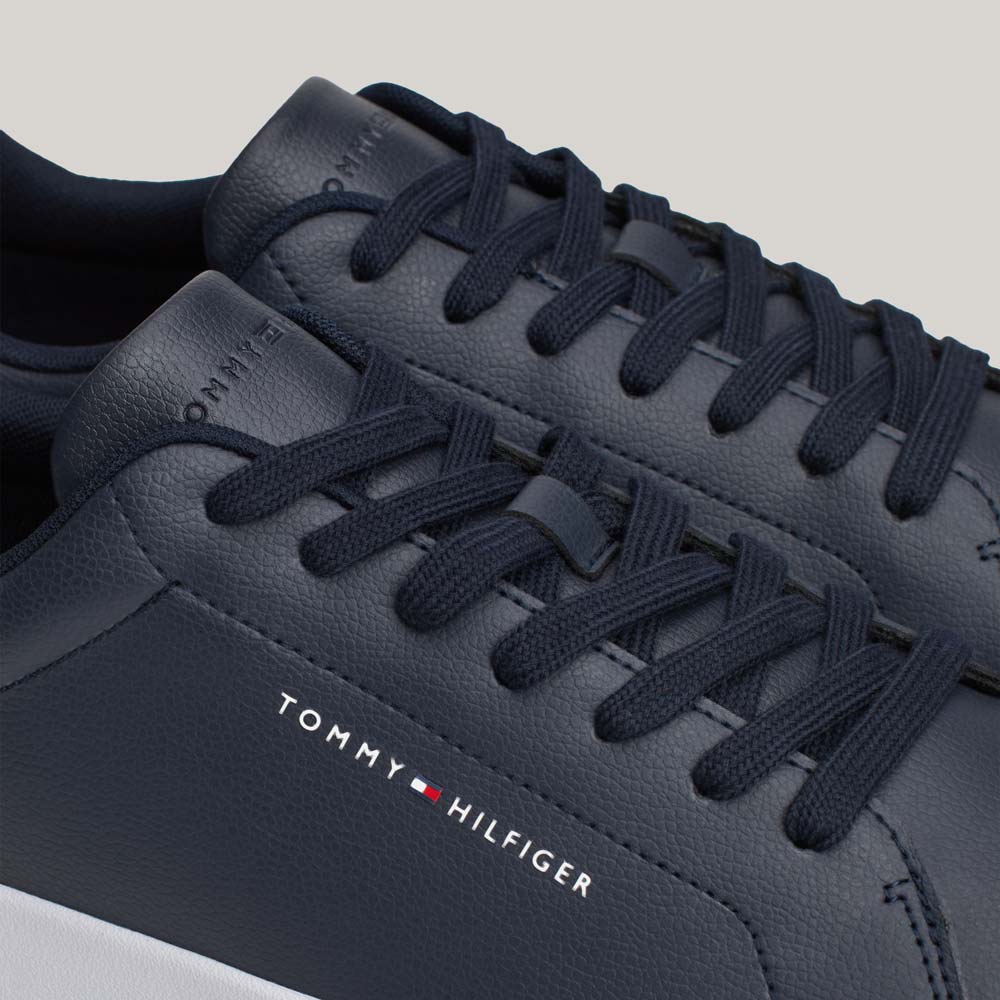 Court Leather Grain Sneaker - Navy