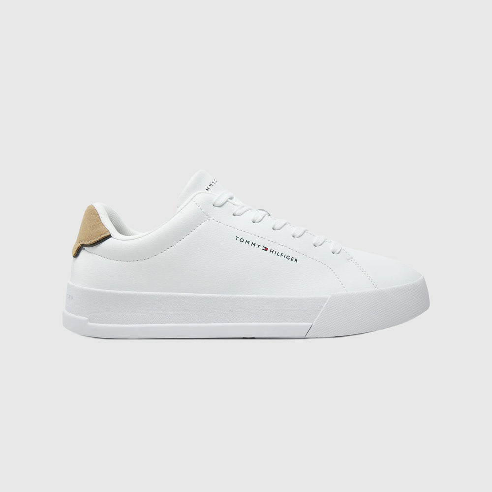 Tommy Hilfiger Court Leather Sneaker - White  |ThirdBaseUrban
