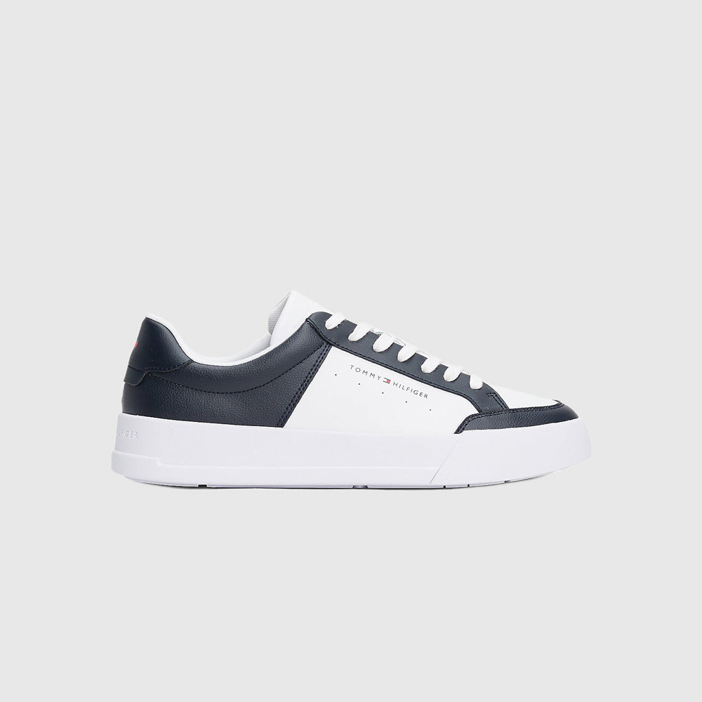 Tommy Hilfiger Court Mix Leather Sneaker - White Multi |ThirdBaseUrban