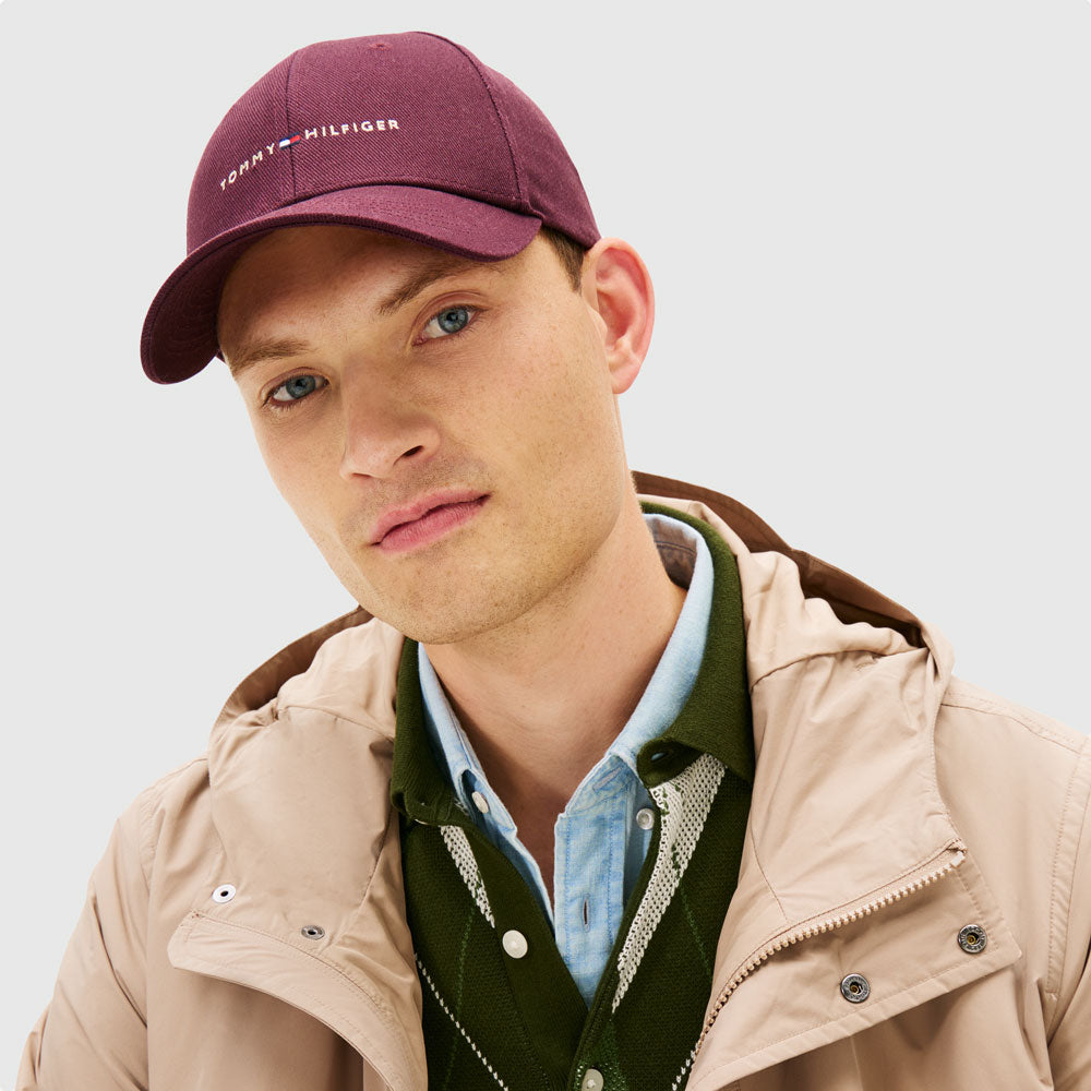 Tommy Hilfiger Foundation 6 Panel Cap - Maroon |ThirdBaseUrban