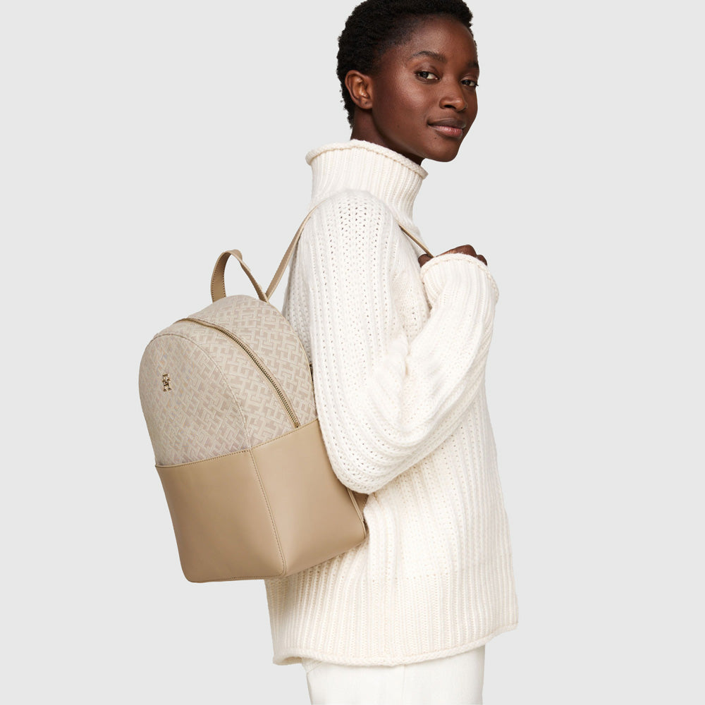 Jacquard Backpack - Beige