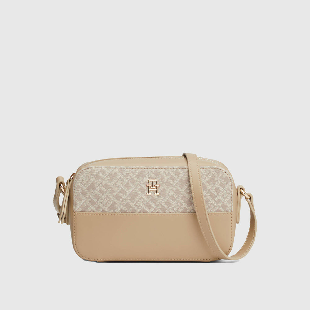 Tommy Hilfiger Jacquard Camera Bag - Beige |ThirdBaseUrban