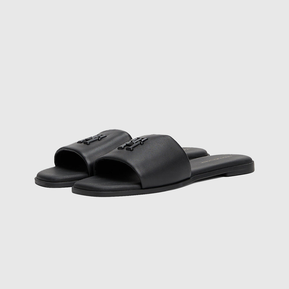Hardware Leather Mule - Black