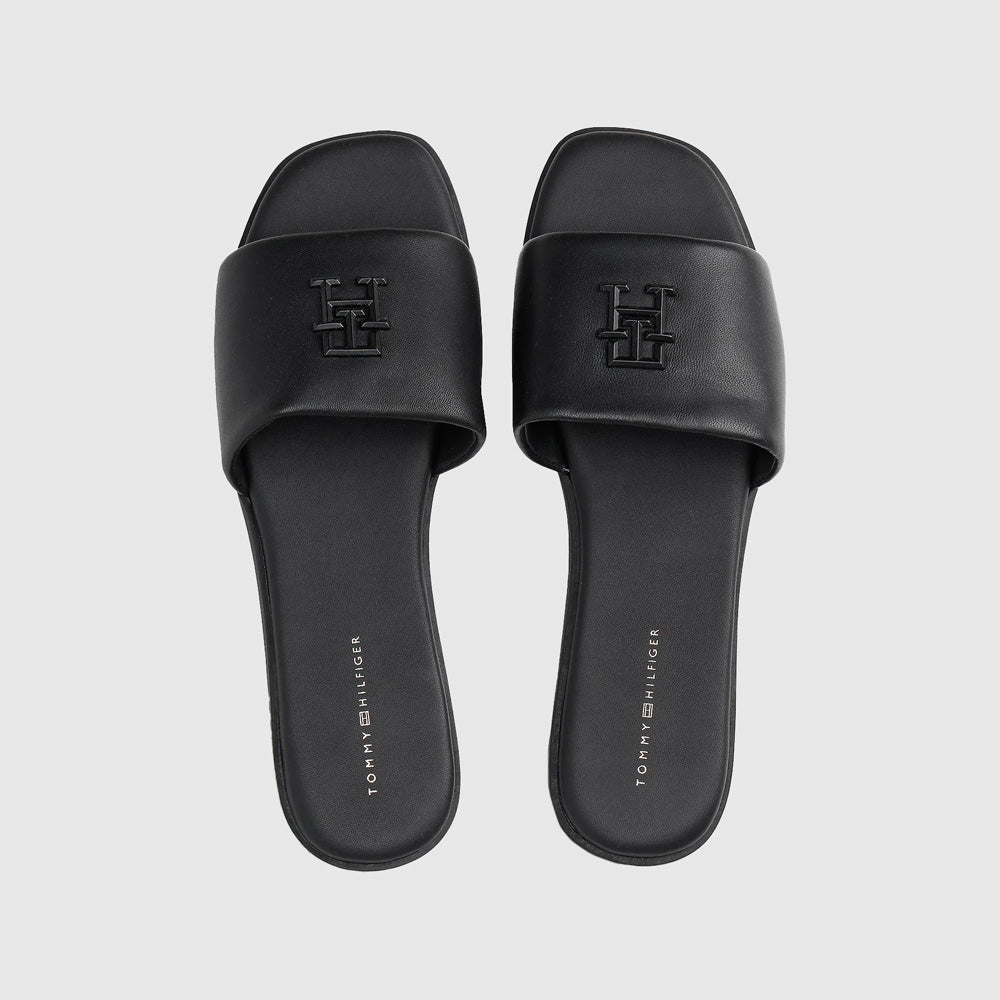 Tommy Hilfiger Hardware Leather Mule - Black |ThirdBaseUrban