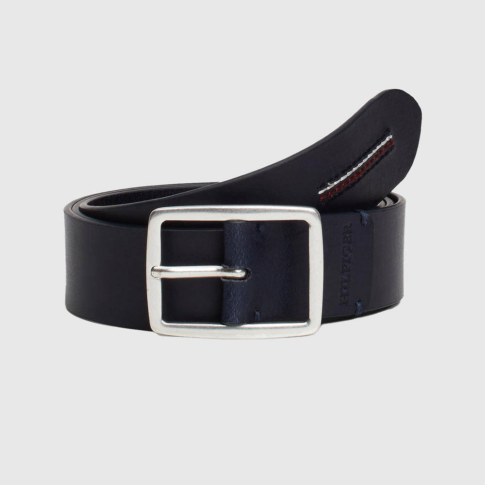  Tommy Hilfiger Monotype Jeans Buckle 3.5 Belt - Navy |ThirdBaseUrban