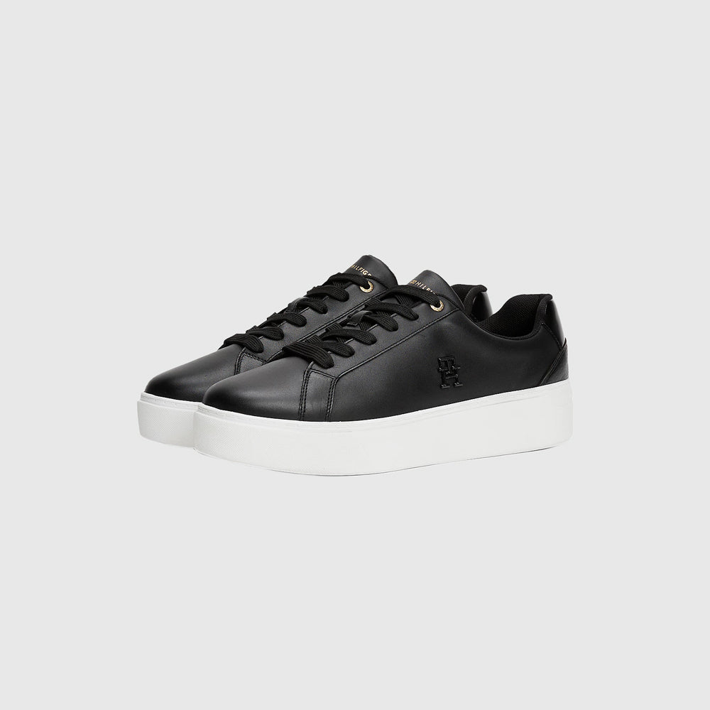Platform Court Sneaker - Black