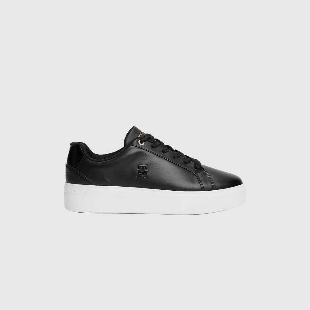 Tommy Hilfiger Platform Court Sneaker - Black |ThirdBaseUrban