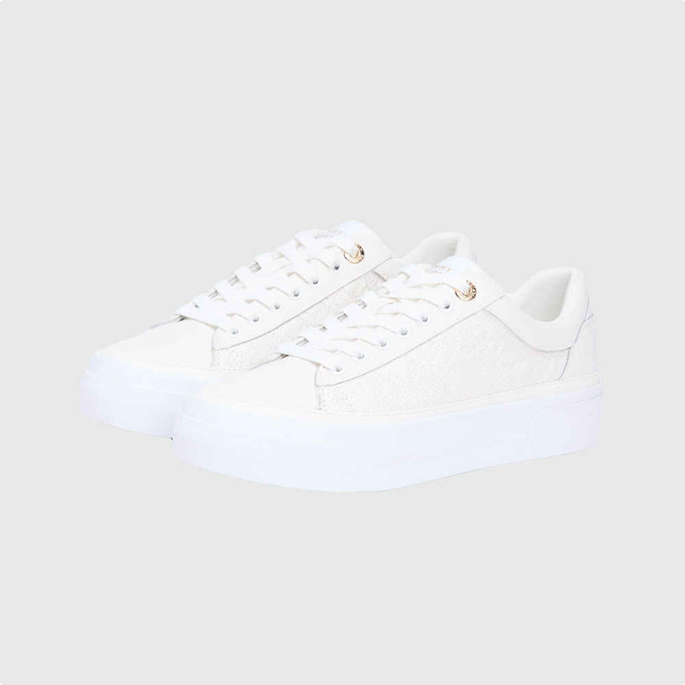 Platform Quilted Sneaker - Ecru