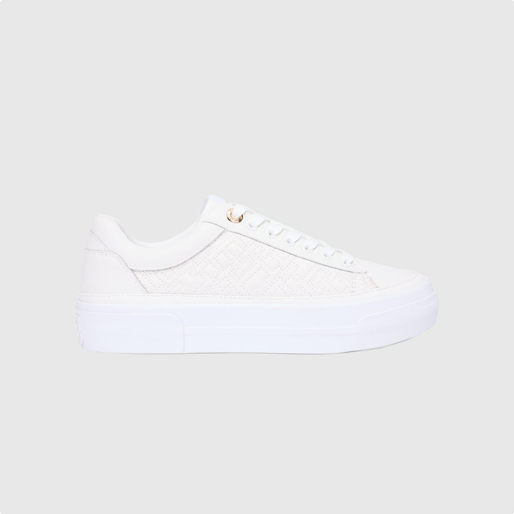 Tommy Hilfiger Platform Quilted Sneaker - Ecru |ThirdBaseUrban