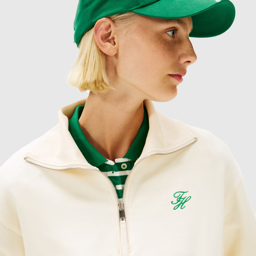 Script Zip Terry Sweatshirt - Calico