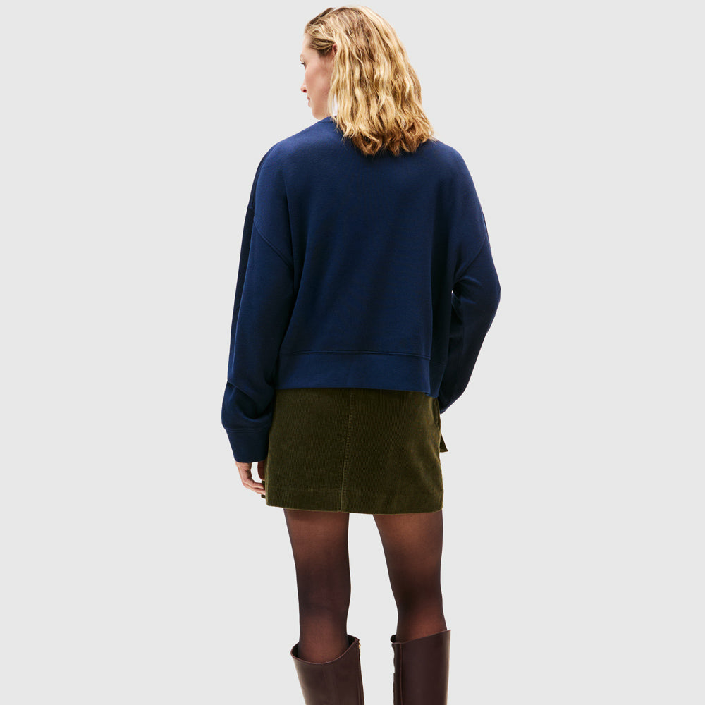 Script Pique Sweatshirt - Navy