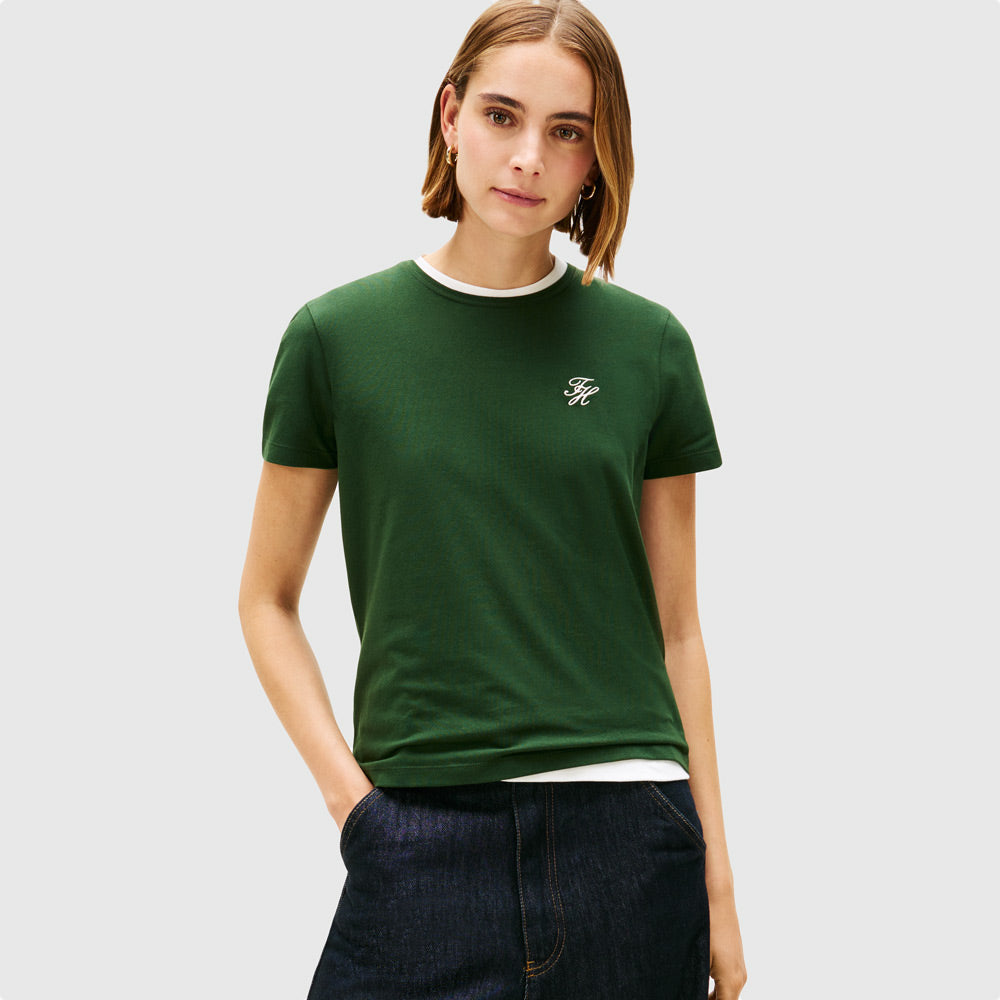 Tommy Hilfiger Script T-Shirt - Forest Green |ThirdBaseUrban