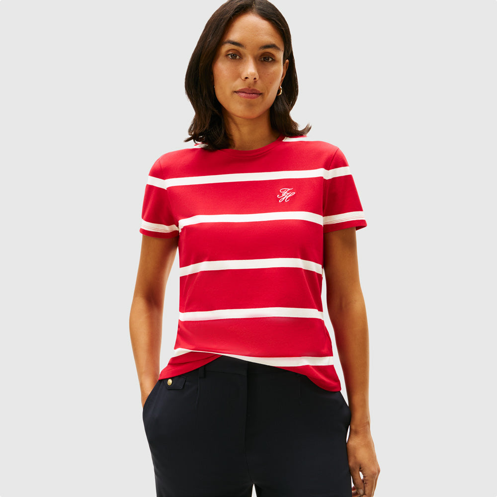 Tommy Hilfiger Script Jersey T-Shirt - Red Multi |ThirdBaseUrban