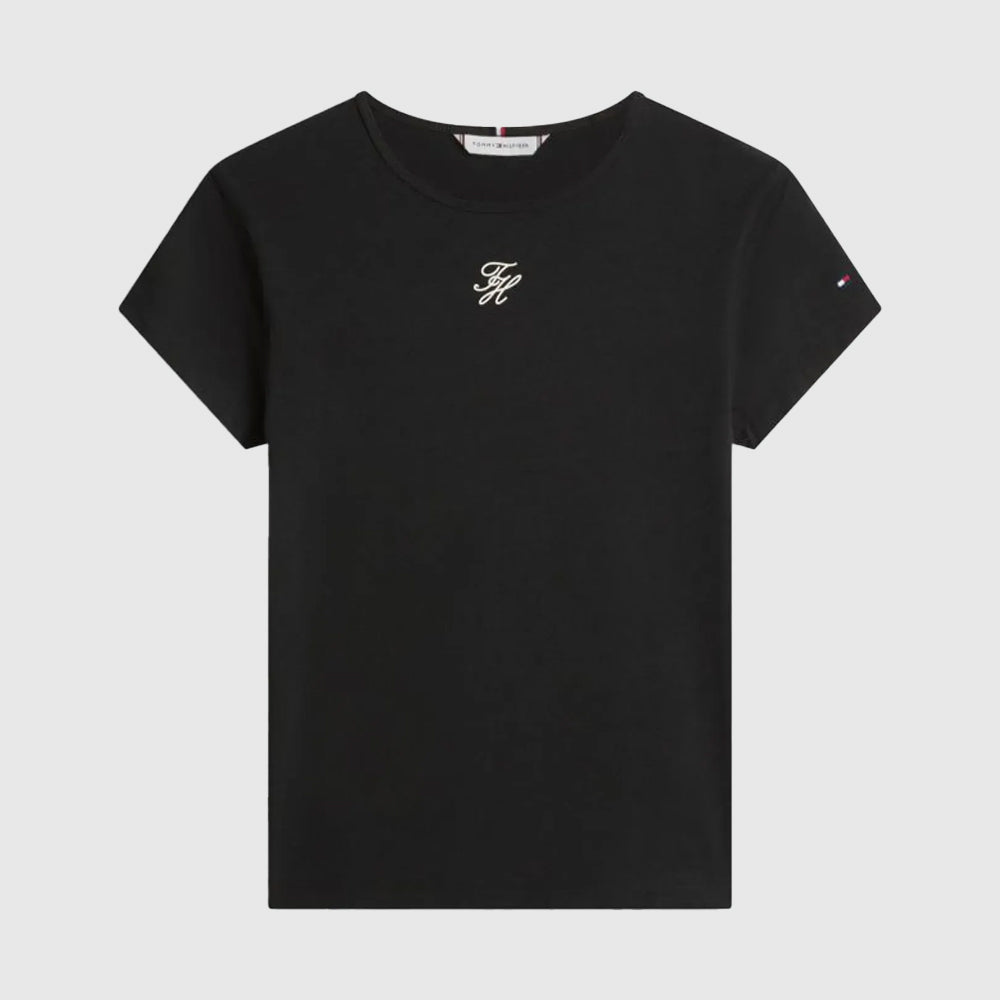 Script Slim T-Shirt - Black
