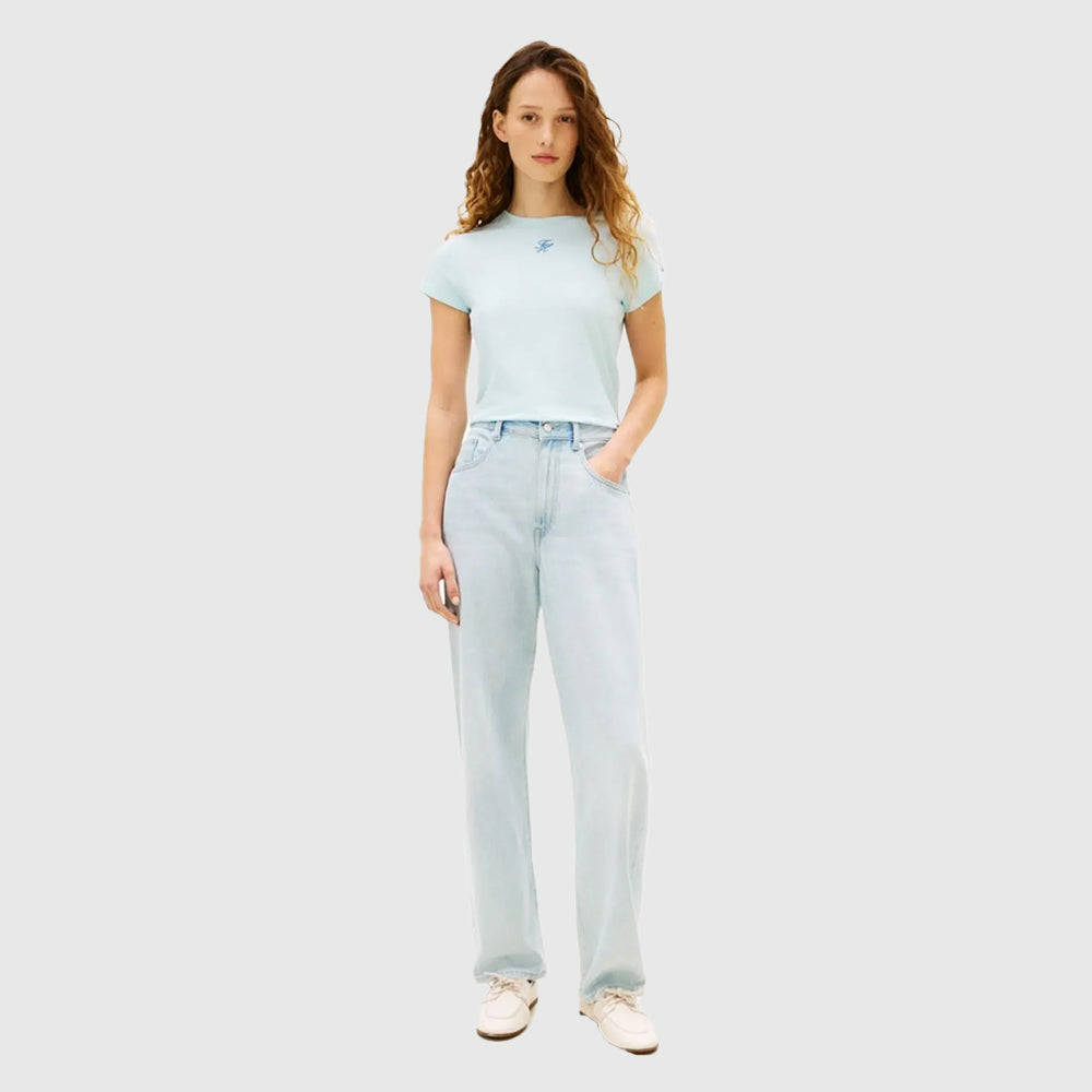 Script Slim T-Shirt - Light Blue