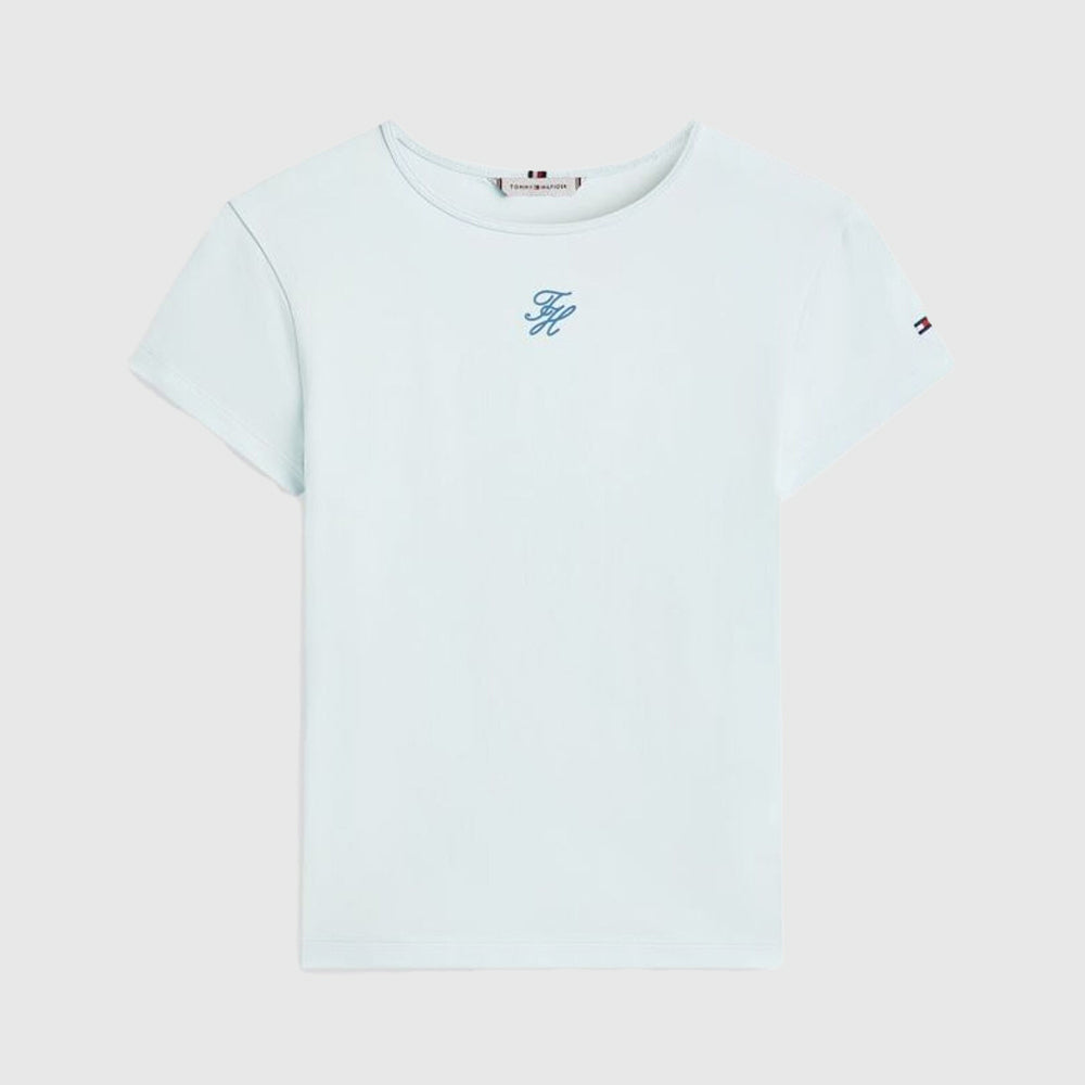 Script Slim T-Shirt - Light Blue