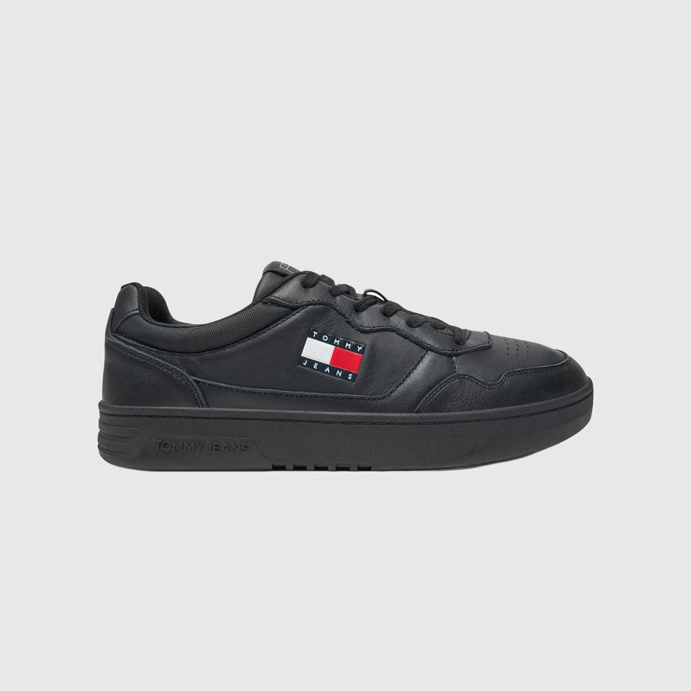 Tommy Hilfiger Cupsole Leather Sneaker - black |ThirdBaseUrban