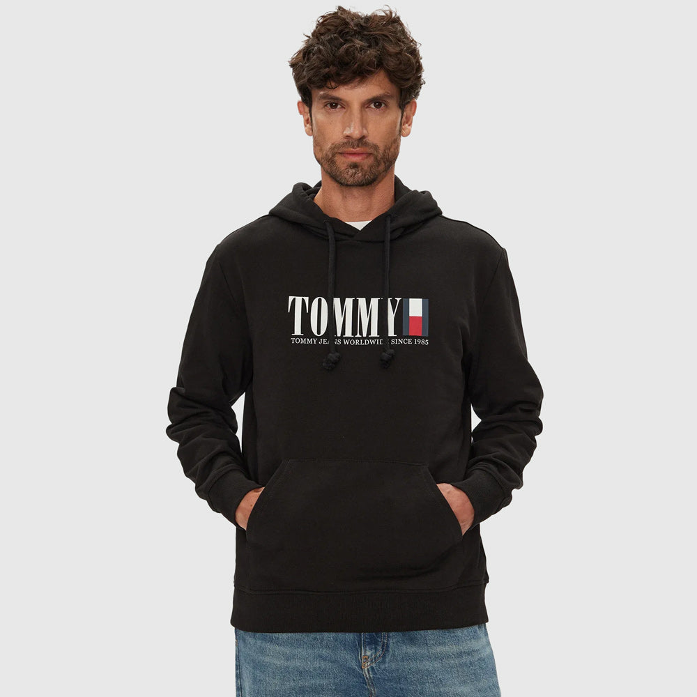 Tommy Hilfiger Graphic Hoodie - Black |ThirdBaseUrban