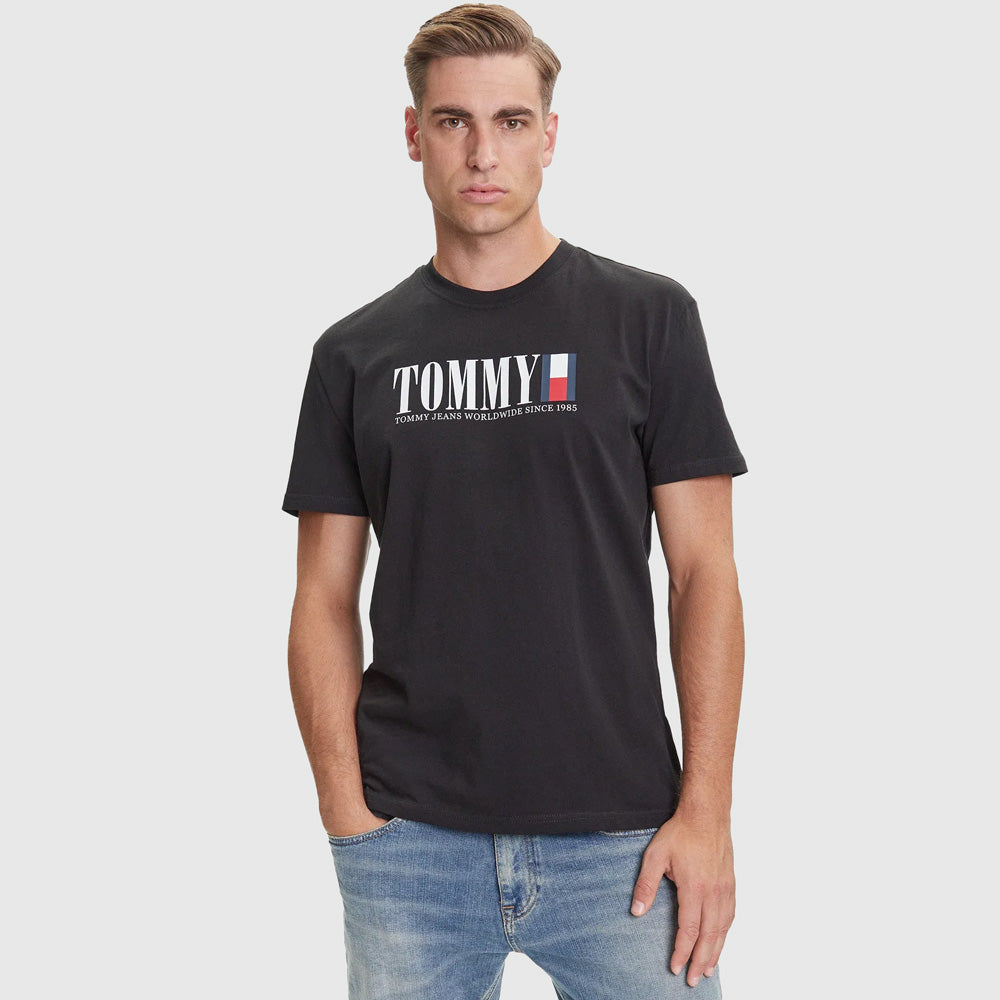 Tommy Hilfiger Dna Flag T - Shirt Ext - Black |ThirdBaseUrban