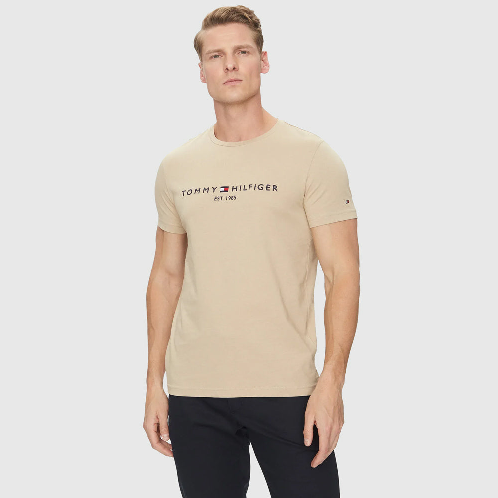 Tommy Hilfiger Logo T-Shirt - Sandalwood |ThirdBaseUrban