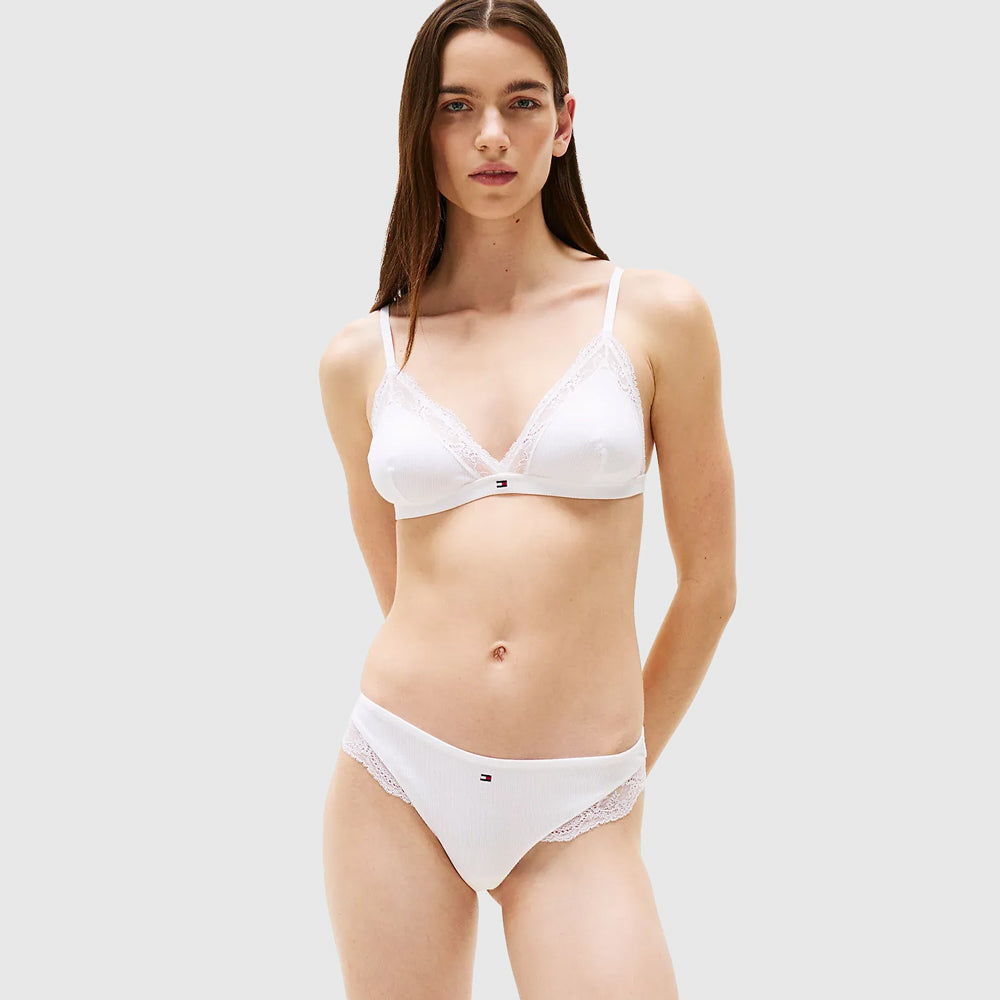 Tommy Hilfiger Unlined Triangle Bralette - White |ThirdBaseUrban