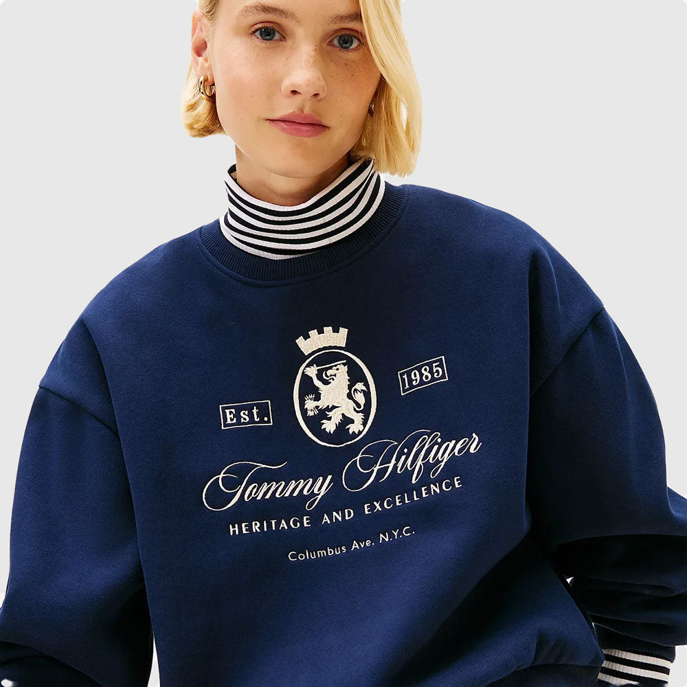 Varsity Crest Sweatshirt - Navy