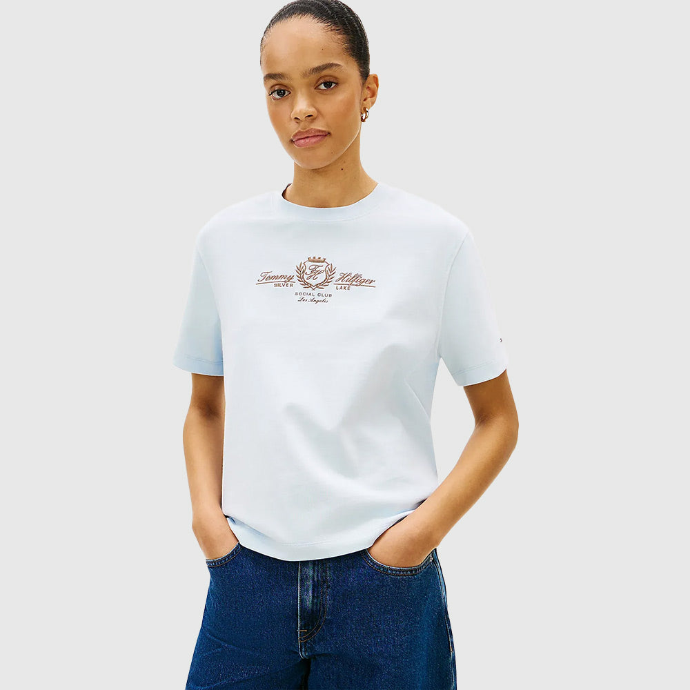 Varsity Crest Mordern T-Shirt - Light Blue