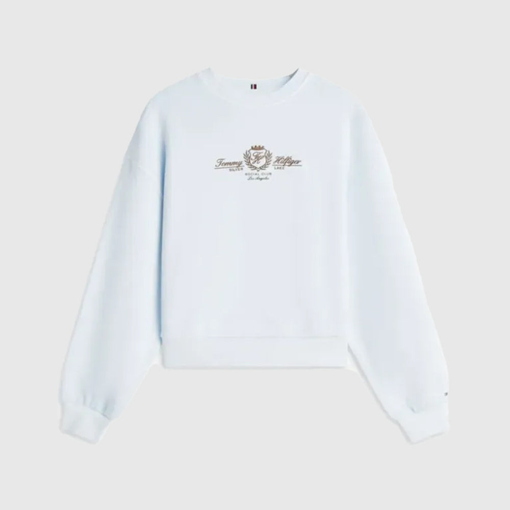 Varsity Crest Terry Sweatshirt - Light Blue