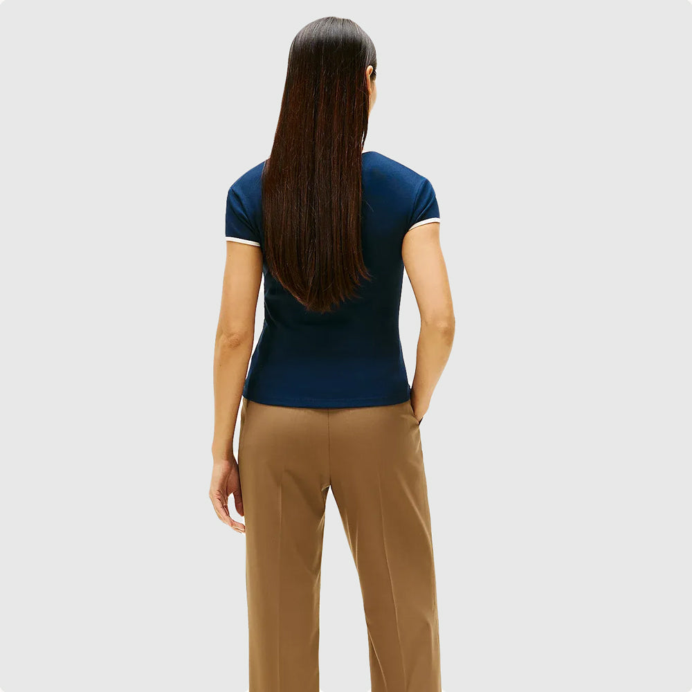 Varsity Slim Ringer T-Shirt - Dark Night Navy